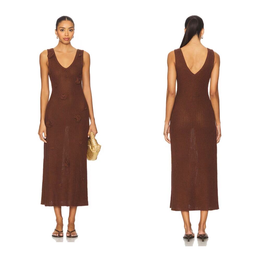 ASTR the Label Ainhoa Brown Knit Sweater Midi Dress Size XS